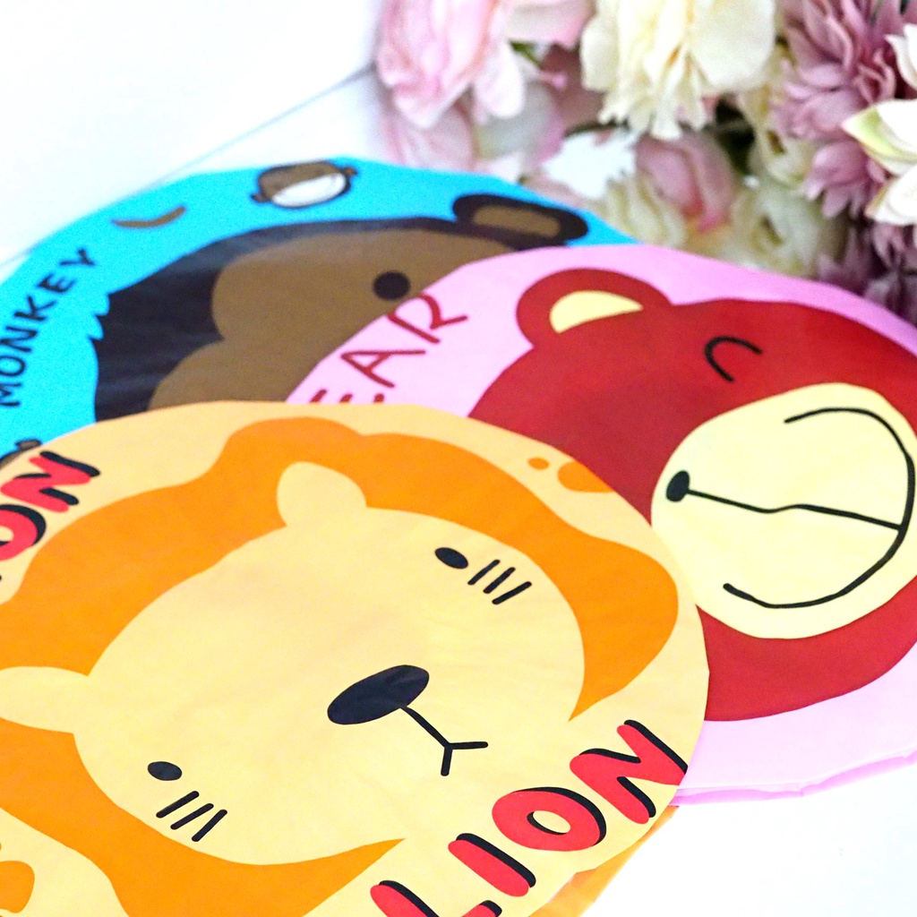 Shower Cap Karakter Kartun Animals Penutup Rambut Kepala Mandi Topi Keramas Anak Dewasa Waterproof