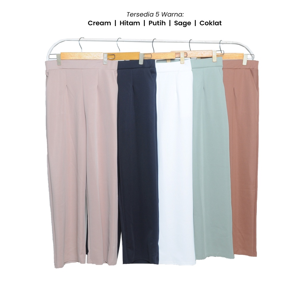 Hanolshop Celana Kulot Wanita Ddevii Bahan Scuba Premium - Celana Kerja Kantor Santai