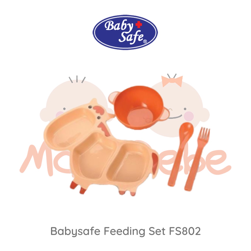 Baby Safe Feeding Set Giraffe FS802 Tempat Makan Set