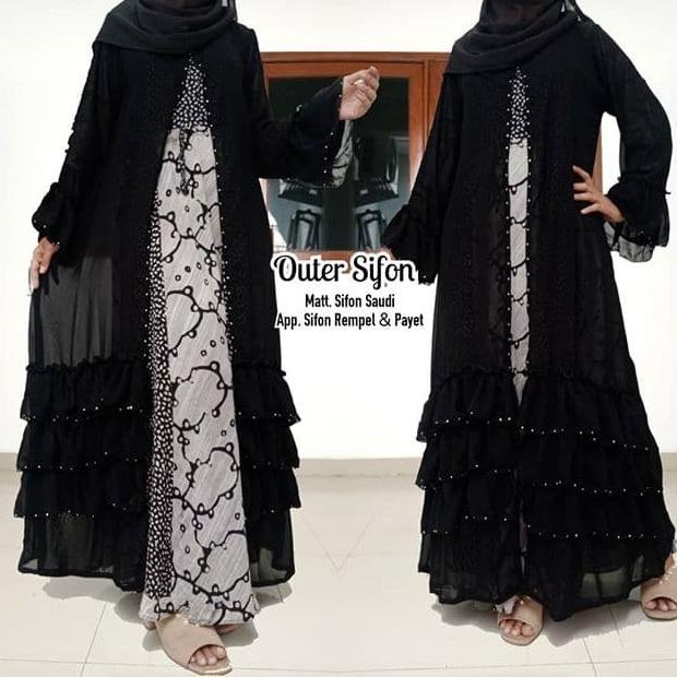 Abaya Gamis Hitam Arab Murah Terbaru Mesir Dubai Ori Saudi Outer Sifon