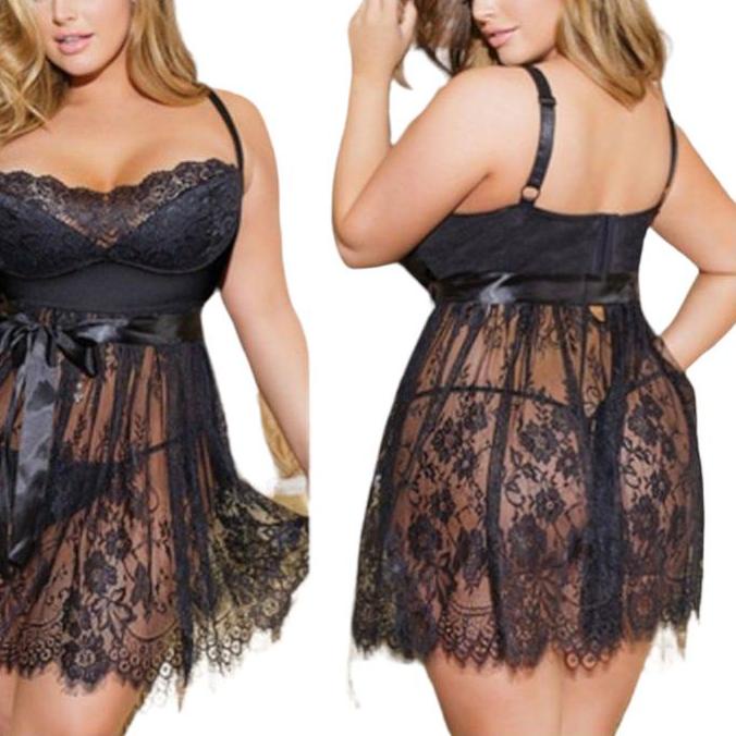 ✪ LINGERIE DRESS ANGGUN JUMBO BUNGA UKIR 5XL LD 120 JUMBO ✤