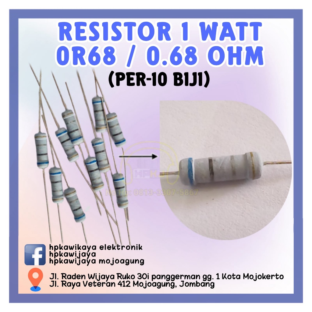 ( 40PCS ) RESISTOR 1 WATT 0.68 OHM 1watt 0,68 ohm R 1 watt 0R68 ohm