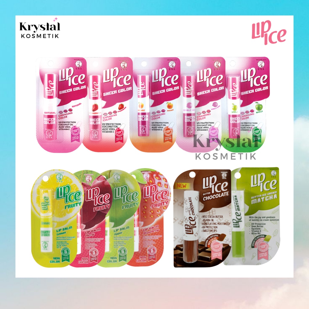 Lip Ice Sheer Color | Lip Ice Fruity | Lip Ice Butter Chocolate / Lip Ice Butter Ice Cream Matcha