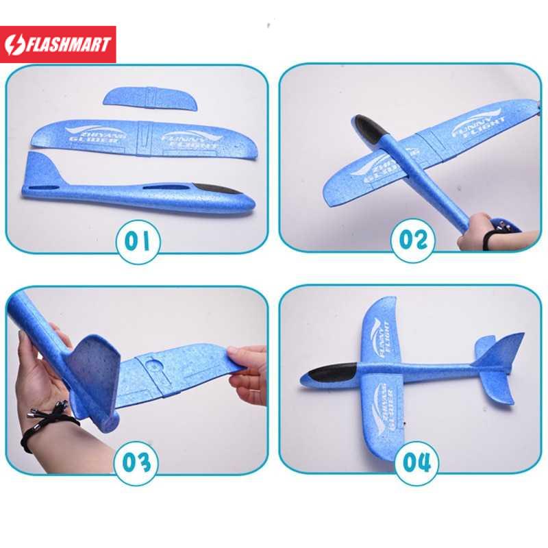 Flashmart Mainan Pesawat DIY Hand Throw Foam Aeroplane Flying Glider - TY0310