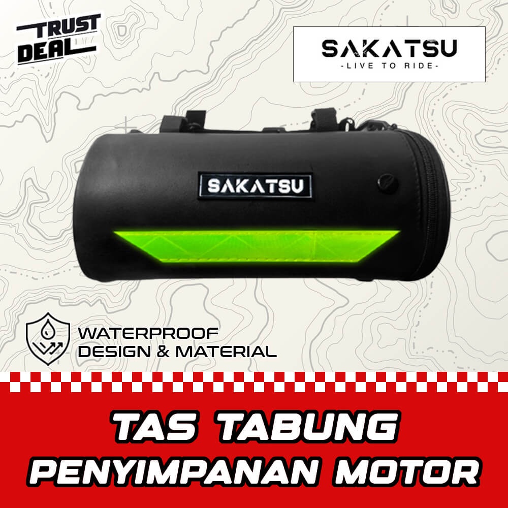 Tabung Jas Hujan Motor / Tas Tabung Penyimpanan Barang Motor SAKATSU Sporty Waterproof