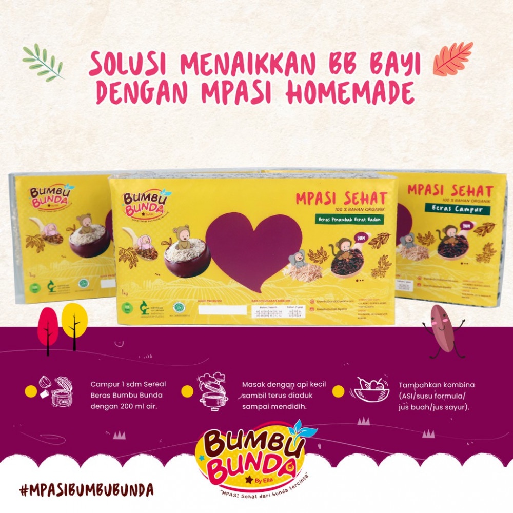 Beras MPASI Bayi Bumbu Bunda Organik / BB Booster MPASI / Beras Pandan Wangi 1 (Satu) KG