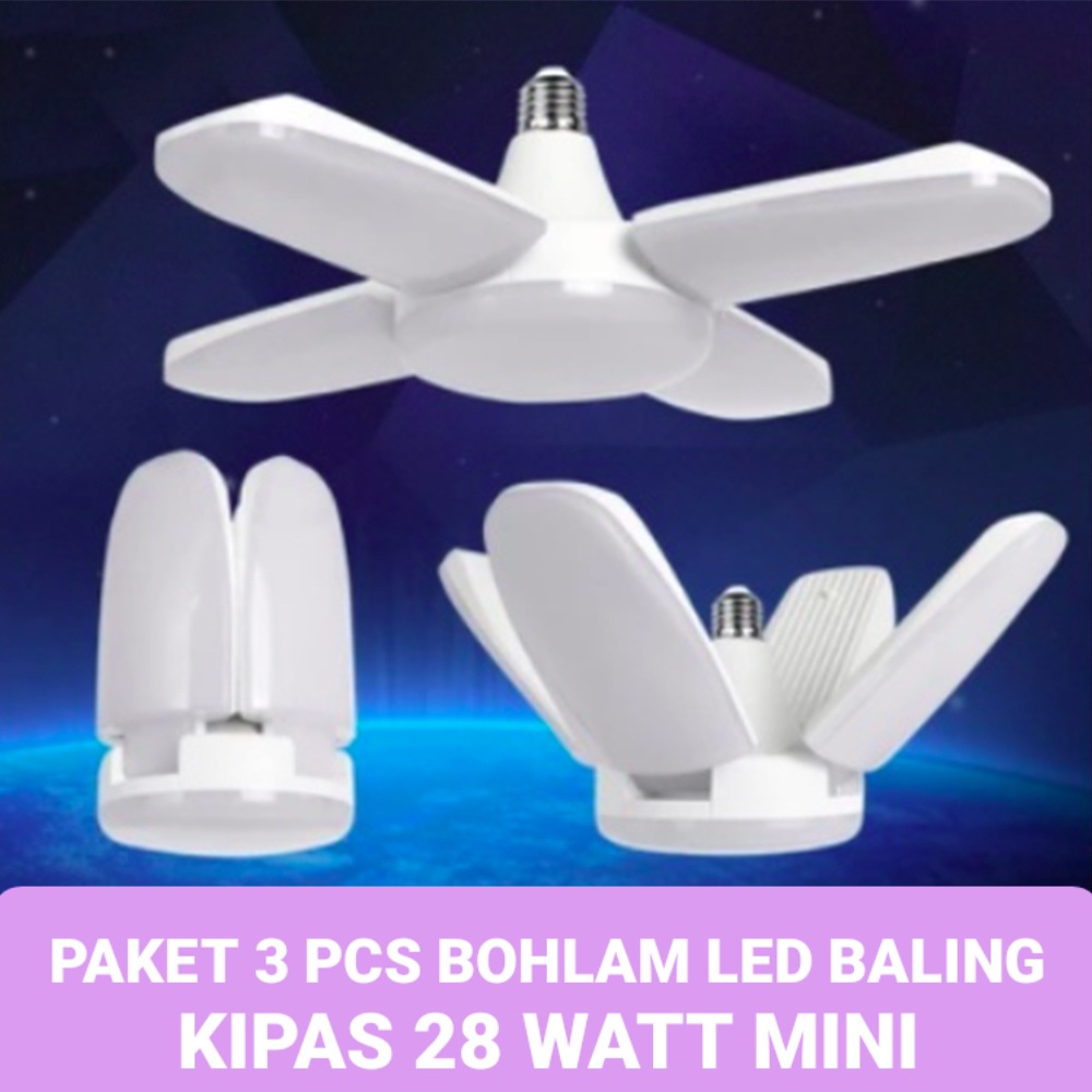 Paket 3 Pcs Lampu LED Baling Kipas 28 Watt