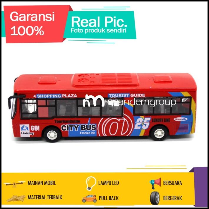 Diecast Mainan Mobil Miniatur Truk Bus Mania Express Metal Pull Back