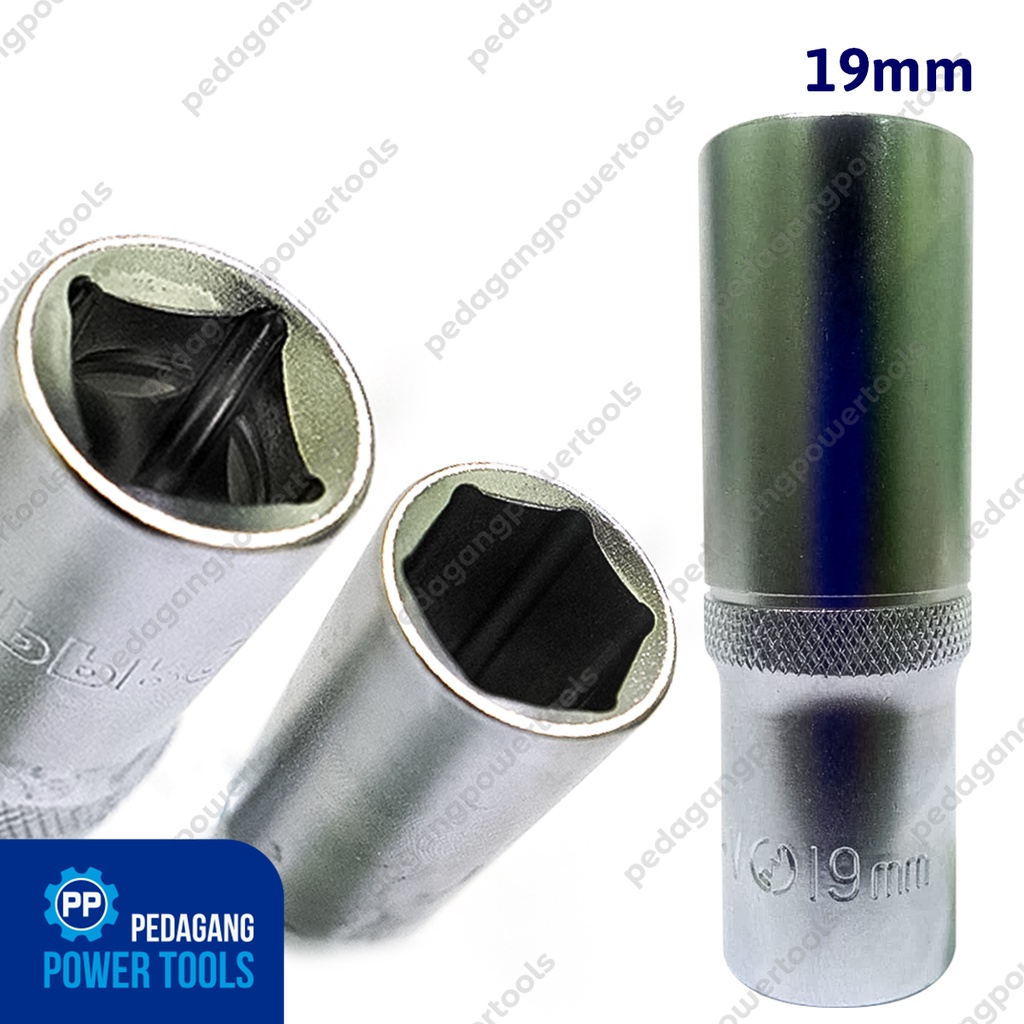 LIPPRO MATA SOK PANJANG 1/2&quot; INCH 19 MM 6PT ANAK SOCK DEEP WALL SOCKET