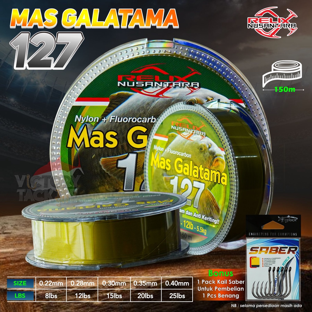 RELIX NUSANTARA SENAR NYLON MAS GALATAMA 114 | MAS GALATAMA 127 | 150 METER | SENAR PANCING