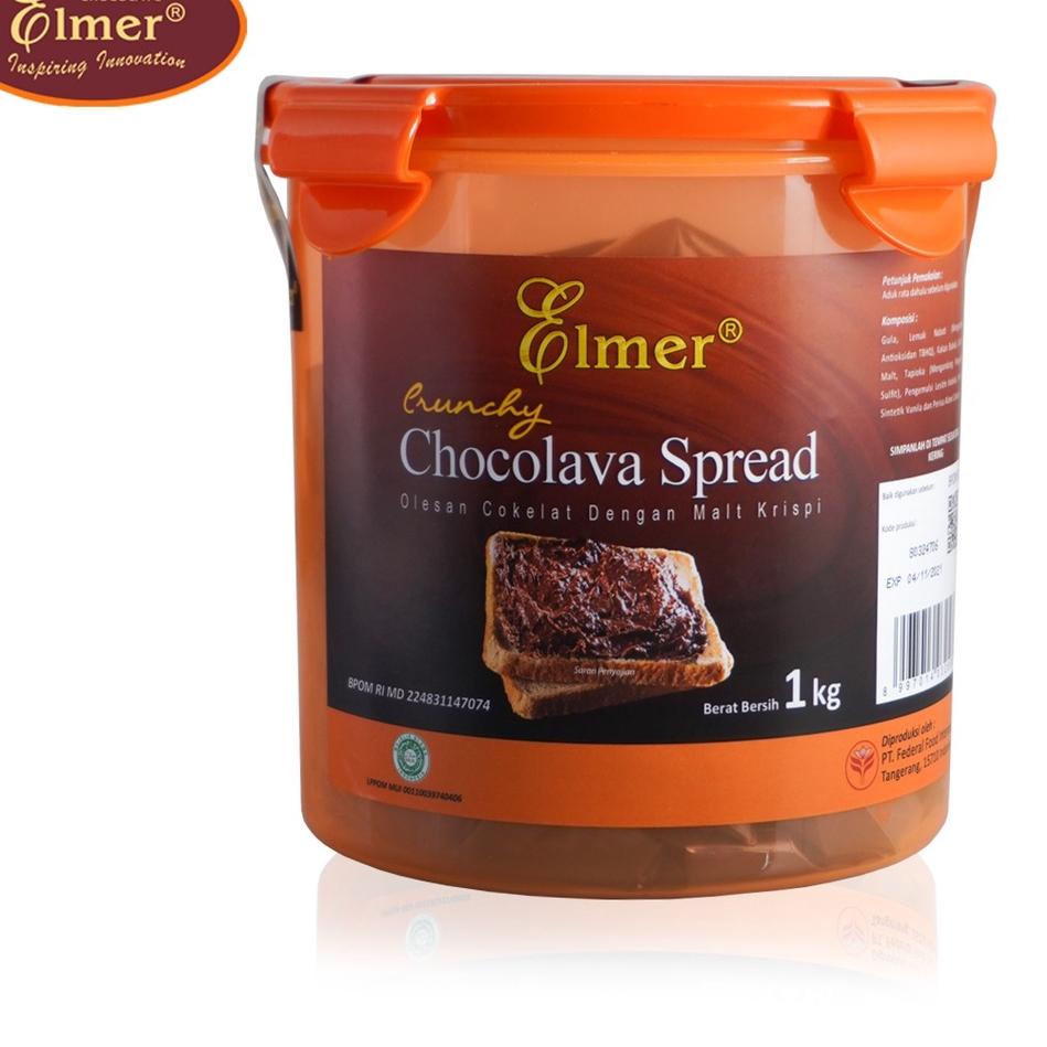 

♀ Elmer Spread Crunchy Chocolava Dark 1 kg | Selai Roti, Kue, Bolu ♠