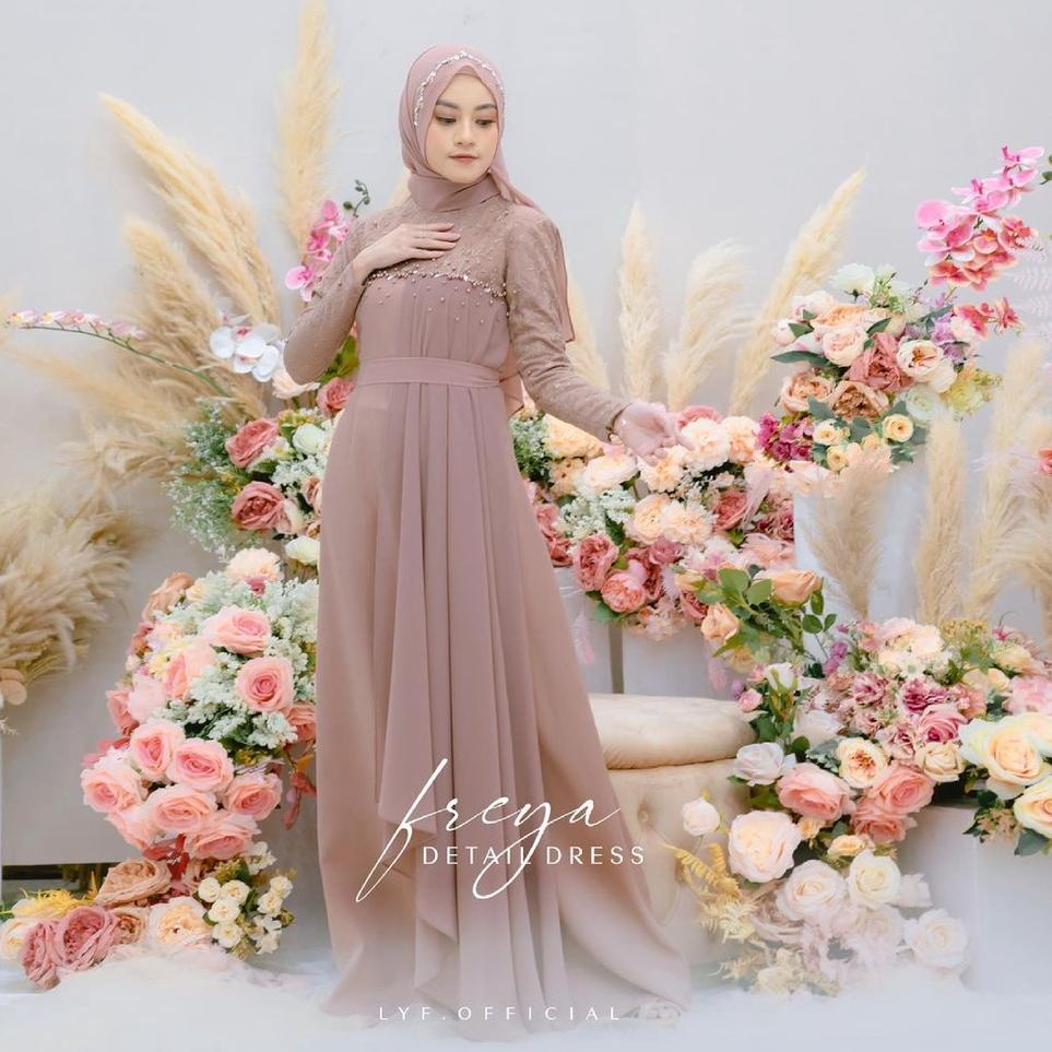 READY A25 FREYA Dress Gaun Baju Kondangan Lamaran Bridesmaid Pesta Tunangan Maternity Wanita Muslima