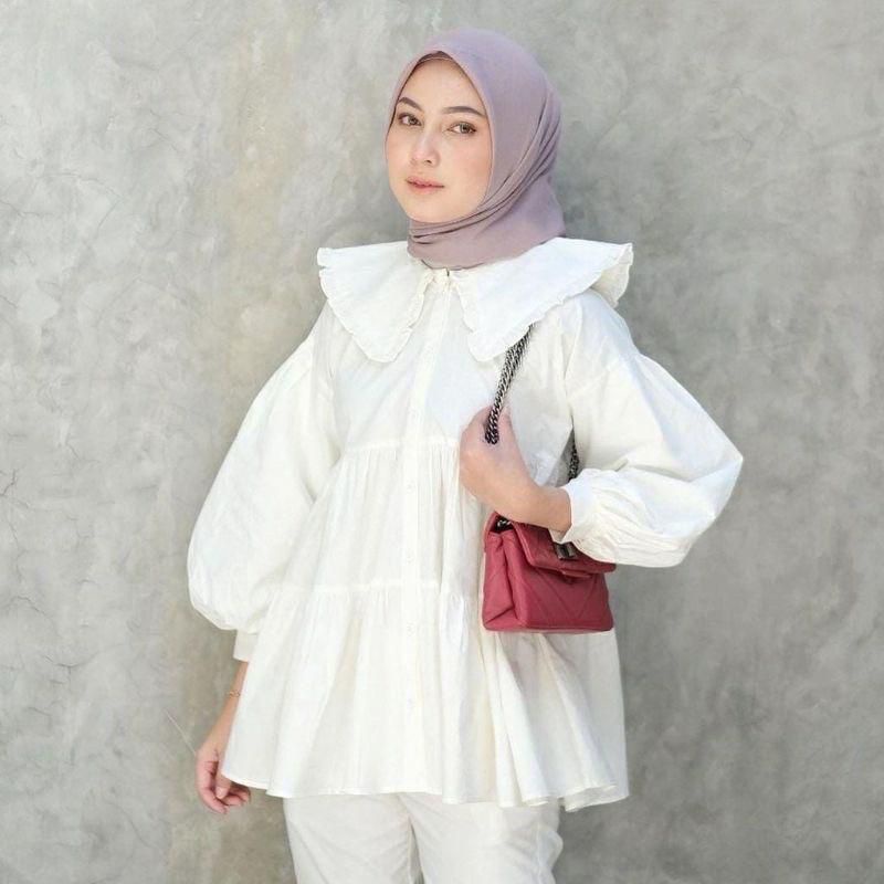 BLOUSE WANITA PUTIH | BLOUSE KOREAN STYLE | BLOUSE PUTIH | BLOUSE COKLAT | PAKAIAN WANITA