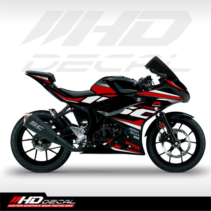 striping GSXR-150 custom livery black red street race