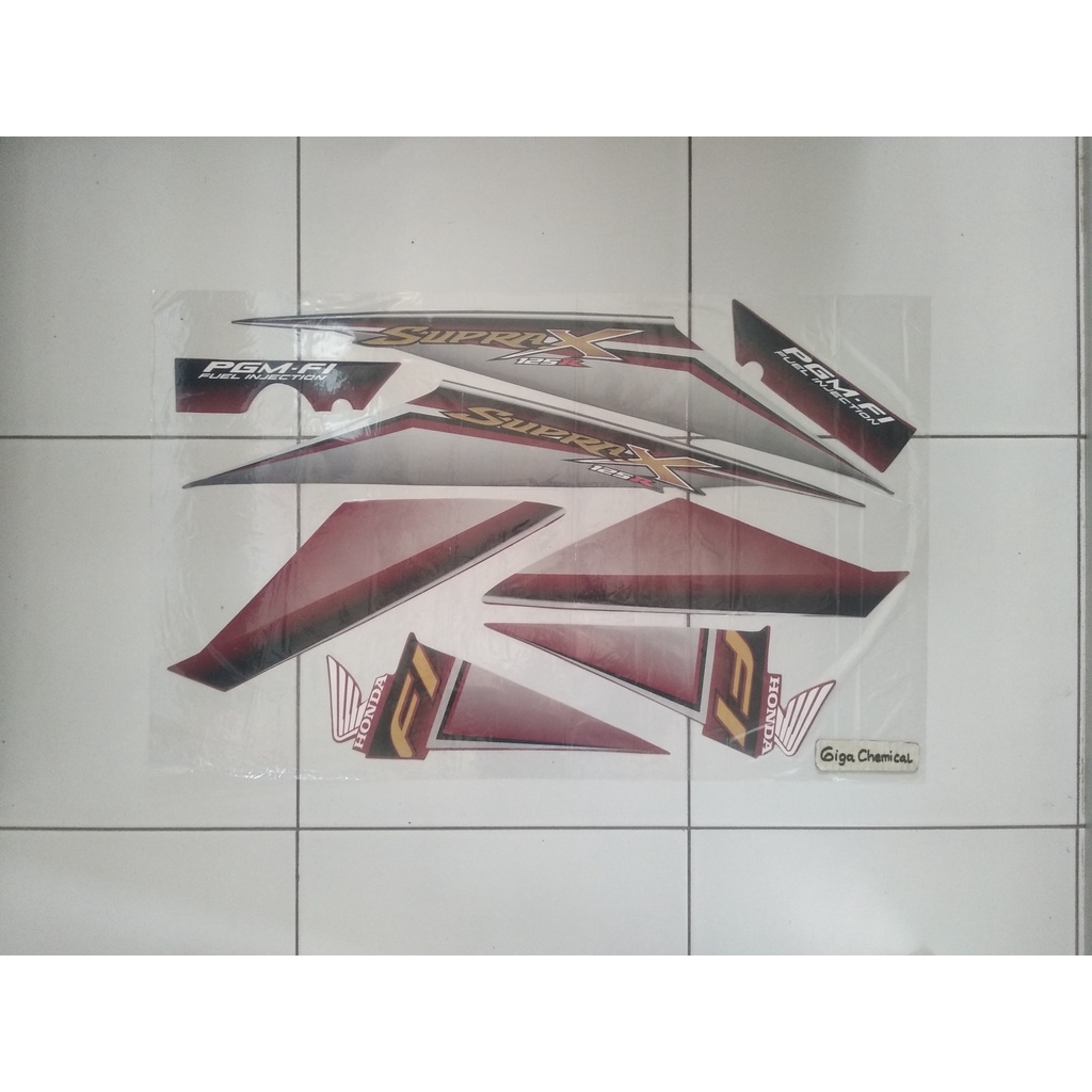 Striping Sticker Lis Honda Supra x 125 R FI 2007 2008 2009 Merah