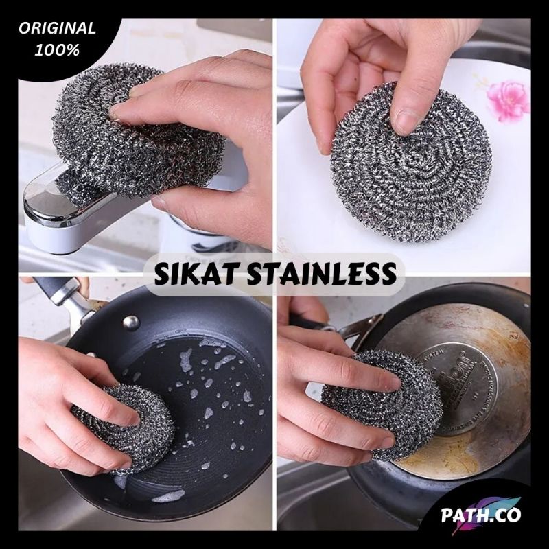 Honaga Spon Bulat Kawat Sikat Cuci Panci Wajan Peralatan Dapur Sponge Pembersih Spons Sabut Serbagun