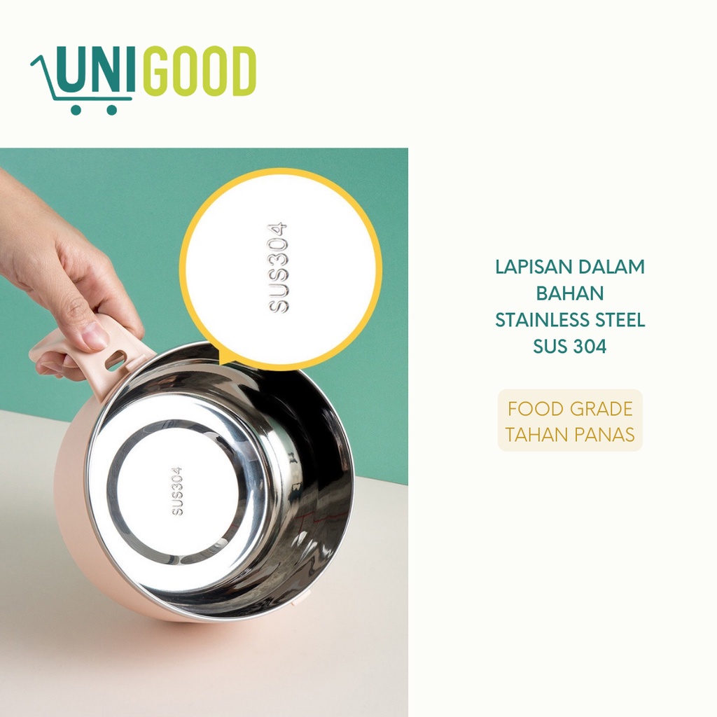 UNIGOOD - Kotak Makan Mangkok Mie Stainless Steel Lunch Box Tahan Panas