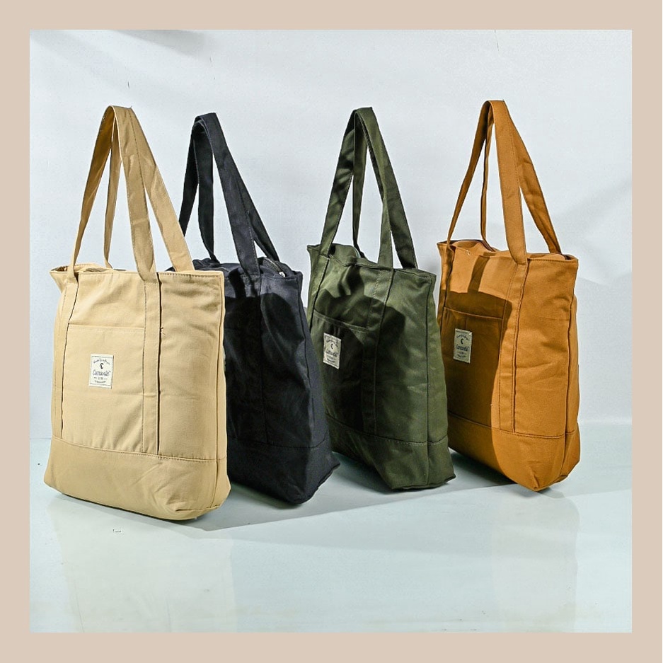 ToteBag Resleting Wanita bahan kanvas Sueding Polos dan Canvas motif aesthetic model Korea style  bisa custom sablon untuk tas seminar kuliah tas belanja gift souvenir dll