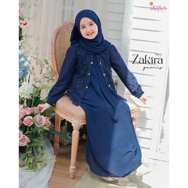 TERLARIS BISA COD GAMIS ZAKIRA ORIGINAL LABELLA BRUKAT ANAK MODEL BOLERO CANTIK FREE PASMINA