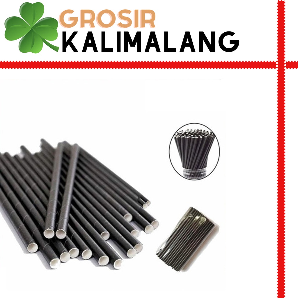 Sedotan Kertas / PAPER STRAW 8mm x 196mm isi 25pcs