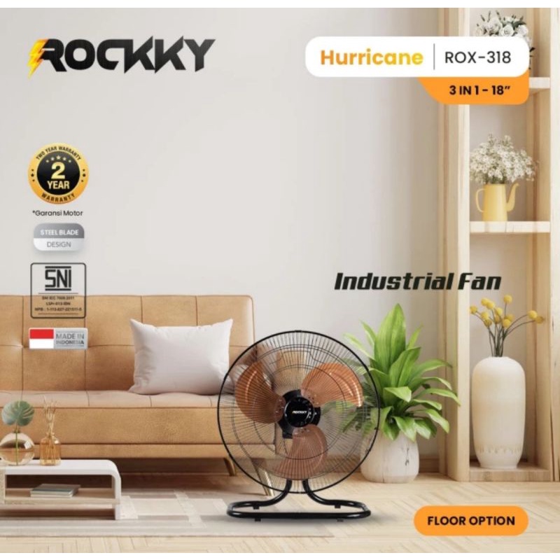 Kipas Angin Rockky Hurricane Industrial Fan 3 in 1