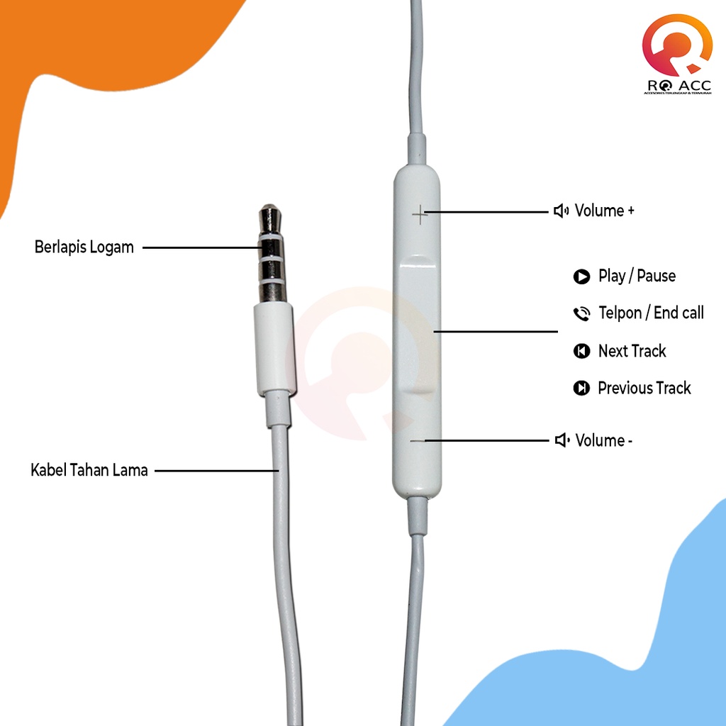 [RO ACC]HEADSET BASS  4G 4S 5G 5S 6G 6S JACK 3.5MM UNIVERSAL ORIGINAL