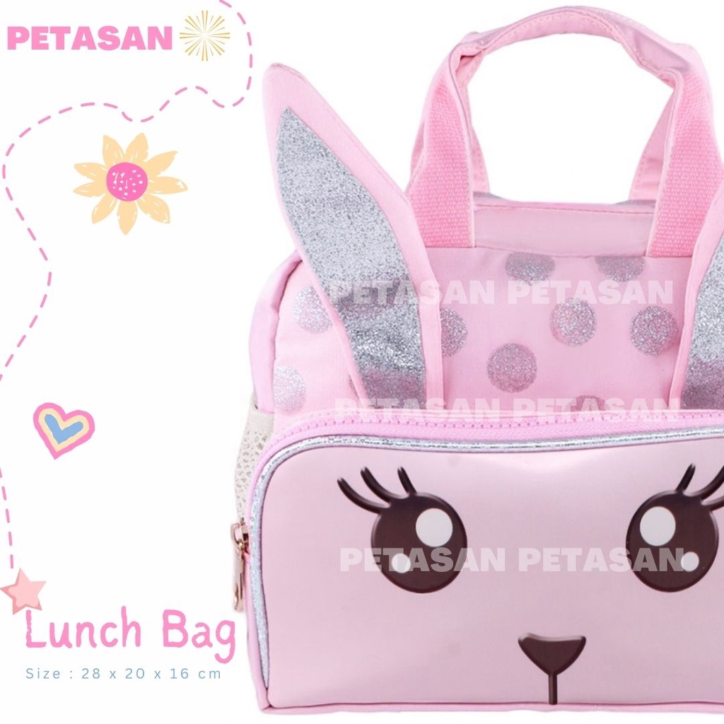 PTS -  TAS RANSEL + LUNCH BAG PINK SHELLA EAR SPARKLE -  Tas Anak + Lunch bag - Ransel Sekolah Anak Tas Anak