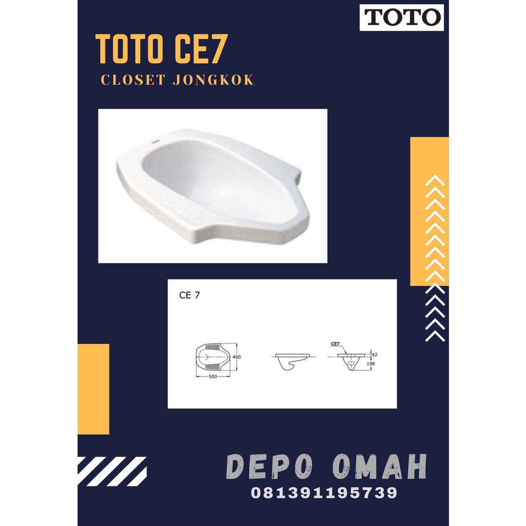 Kloset jongkok TOTO CE7 ORIGINAL TOTO warna putih
