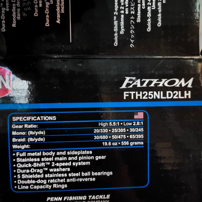 reel penn fathom fth 15 xnl atau 25 nld left overhead left hand