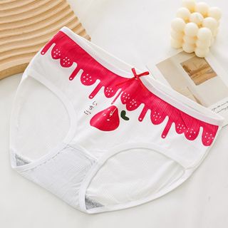 GO!CD1088 Celana Dalam Wanita Import Mid Waist Cd Imut Motif Strawberry