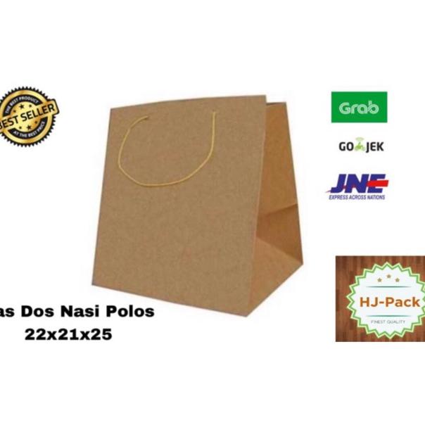 

LANGSUNG ATC Tas Dos Nasi Polos 22x21x25 Tas Kes Paperbag Paper Bag Dus Nasi Makanan Box Nasi