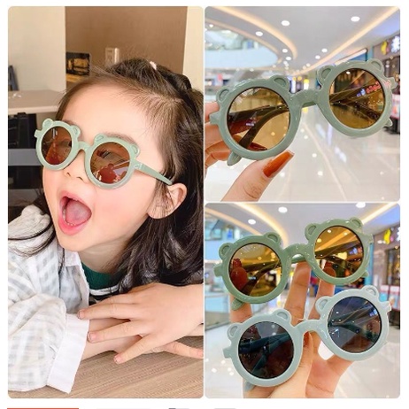 Kacamata Anak Motif Bear Sunnies Sunglasses Karakter Beruang Kaca Mata Hitam High Quality Kids Murah Berkualitas