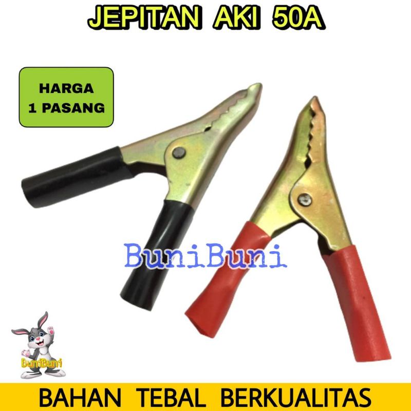 JEPITAN AKI 50A - Jepit / Capit Aki Accu Buaya 50A Universal (SEPASANG)