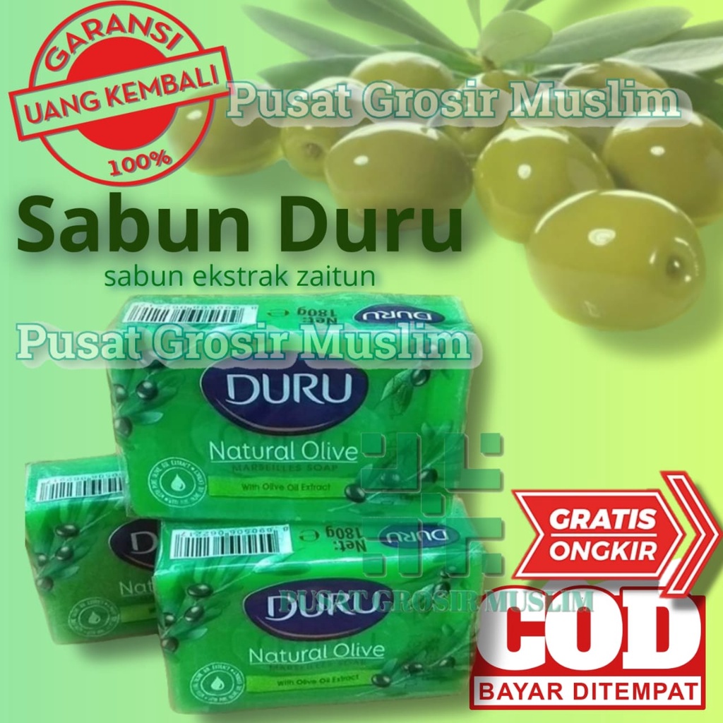 (ALL) Sabun Duru Natural Olive Savon De Marseille / Sabun Duru Olive Oil 160gr Dan 180gr