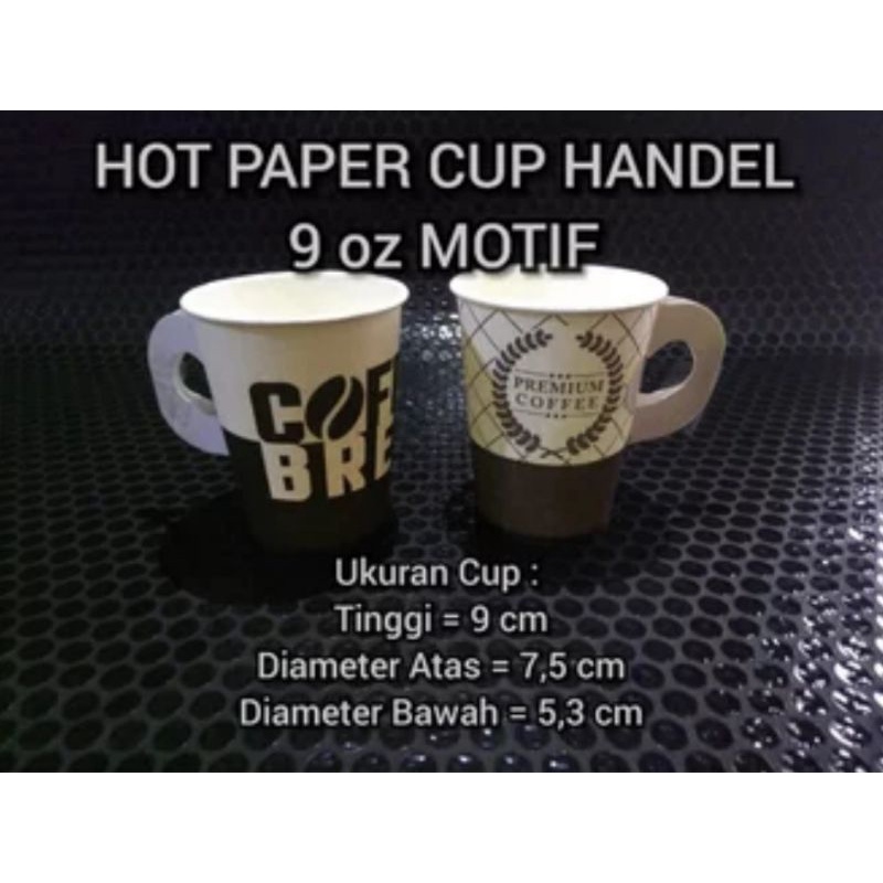 Paper Cup 9oz gagang / gelas kertas kopi