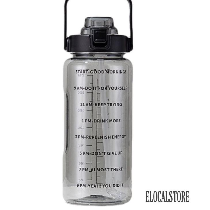 ❉ Botol Minum 2 Liter/Botol Minum Transparan/Botol Minum Bening Motivasi ✬