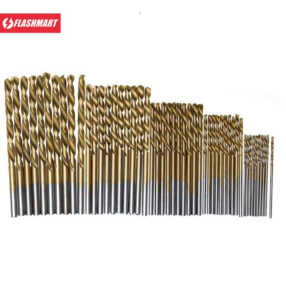 Flashmart Mata Bor Power Drill Bits Titanium Coated 50 PCS - DW1361