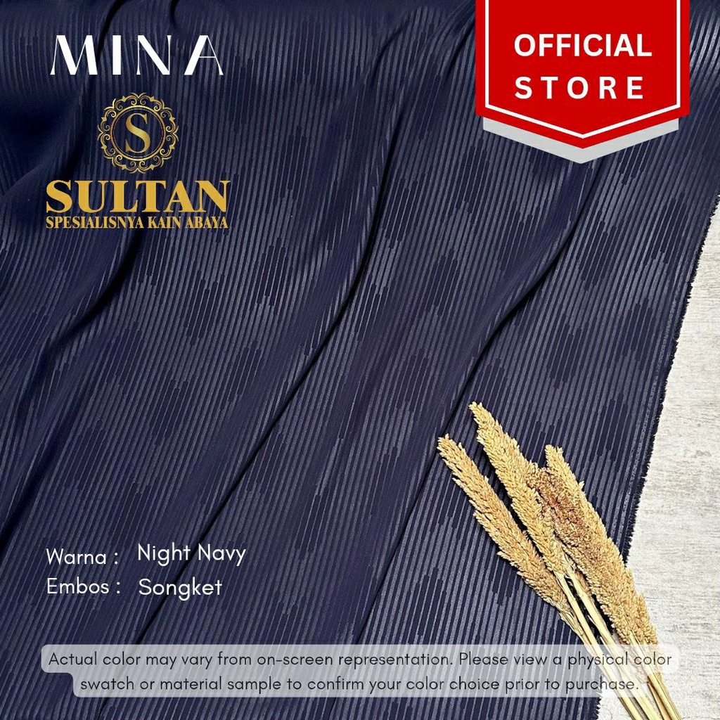 50CM EMBOS SONGKET MINA NIGHT NAVY ANTI UV KAIN ABAYA SULTAN
