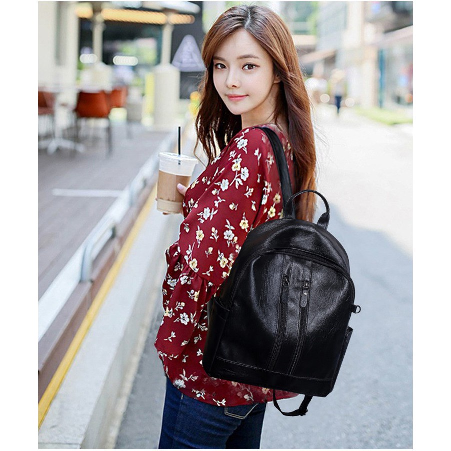 FYGALERY FYG1164 Tas Ransel Backpack Fashion Tas Punggung Hitam Anti Air Murah