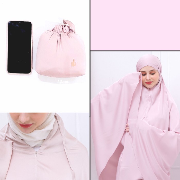 Mukena Mini Travel 2 In 1 Premium Armani Silk Laser Cut Dewasa