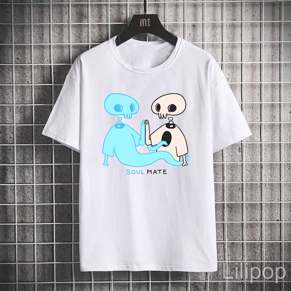 Lilipop Kaos Tshirt soulmate Pria Baju Distro Basic Lengan Pendek Cowok Kasual