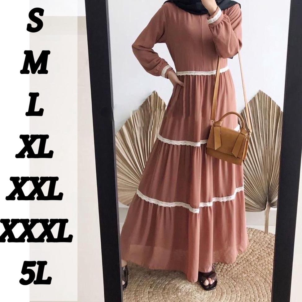 SPECIAL PRICE ( S M L XL XXL XXXL 5L ) Anindya maxy | GAMIS SUSUN RENDA