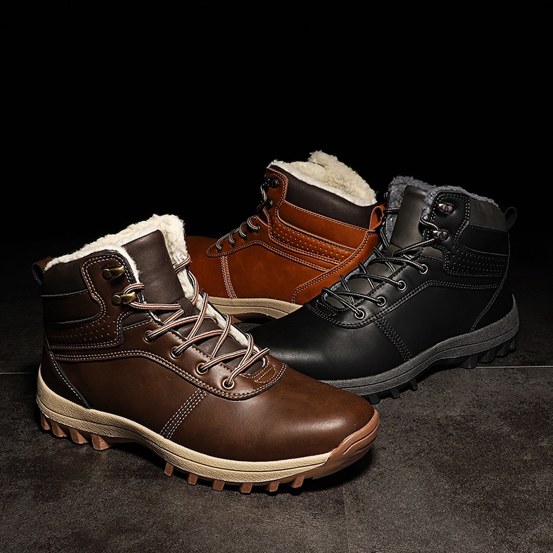 Import Touring Mendaki Non Slip Sepatu Pria Musim Dingin Winter Snow Boots Tinggi Hiking Gunung Bulu Cowok Dewasa Kerja Kantor 259