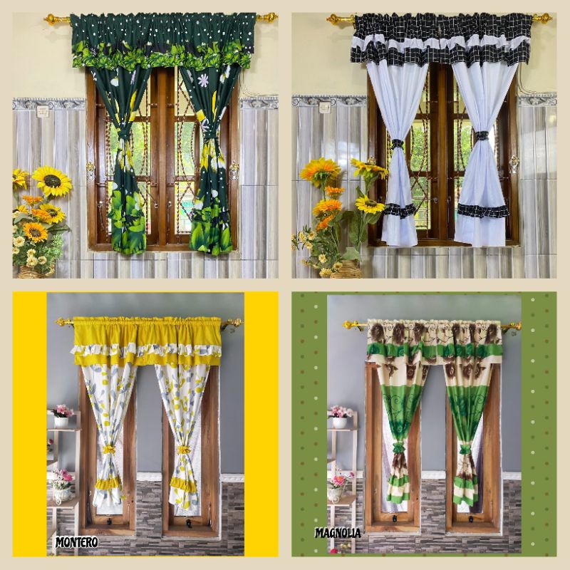 50 MOTIF - (GJS) GORDEN JENDELA PENDEK SERUT RUMBAI 100 X 150 CM MURAH POLOS PONI MOTIF BATIK BELAH 