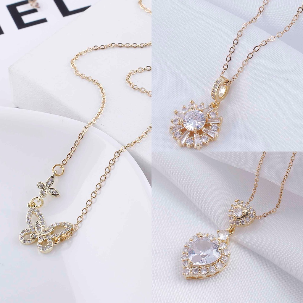 Kalung Titanium Permata Perhiasan Cantik Fashion Jewelery 486/163/054