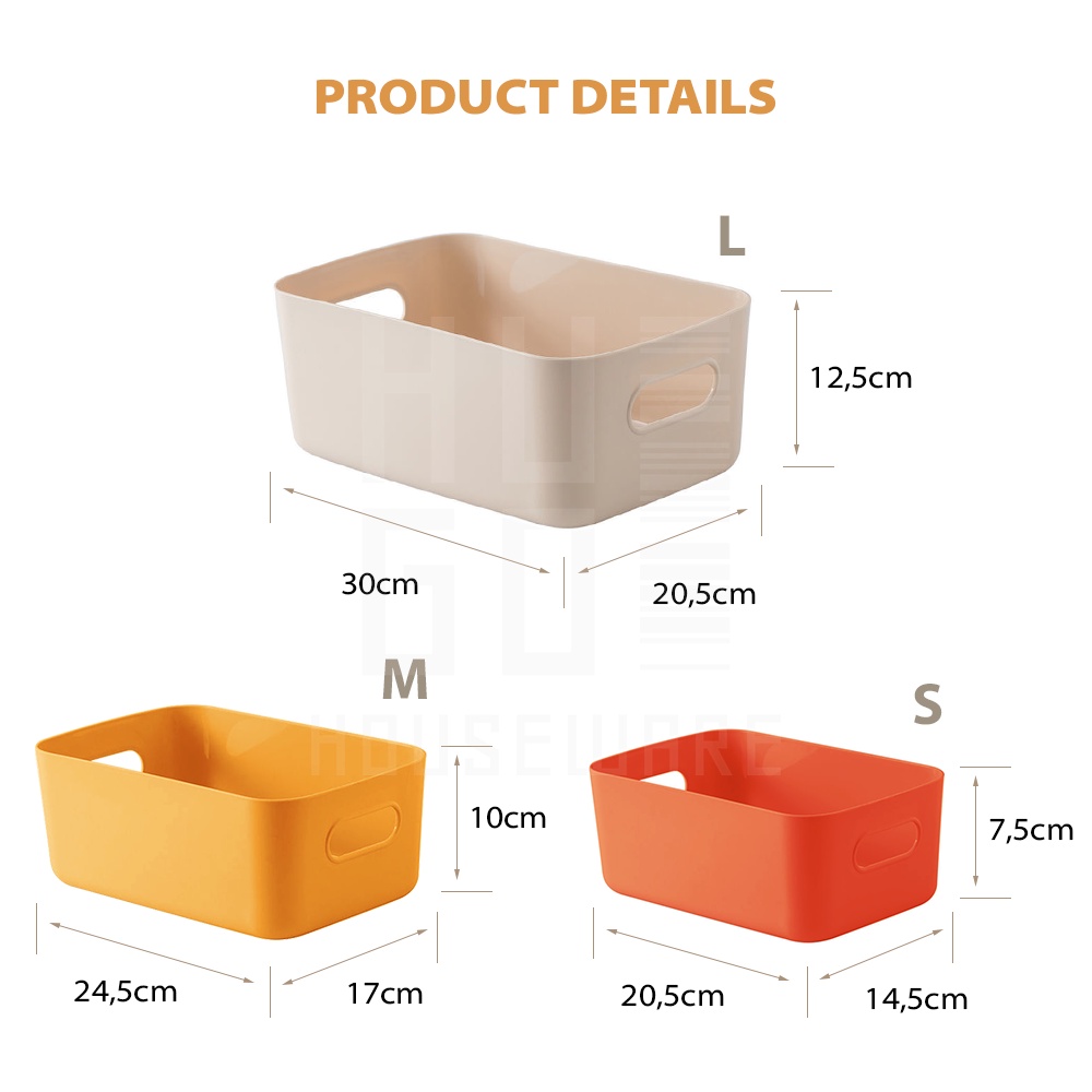 HUGO Keranjang Serbaguna Tempat Penyimpanan Mainan Pakaian Makanan Makeup Kosmetik Multifungsi Storage Box Organizer Bahan Plastik