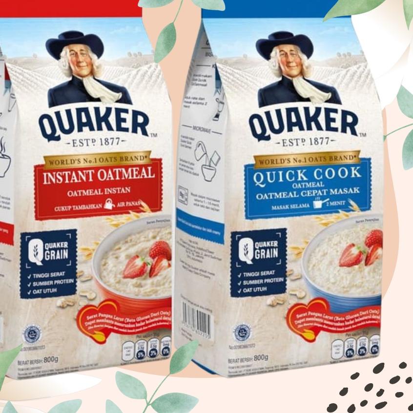 

☞ QUAKER Oats Oatmeal-Instant-Quick Cook Bag Pack 800 g-Instan-Masak ➲