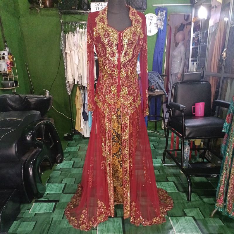 set kebaya pengantin preloved merah maroon preloved ❤️