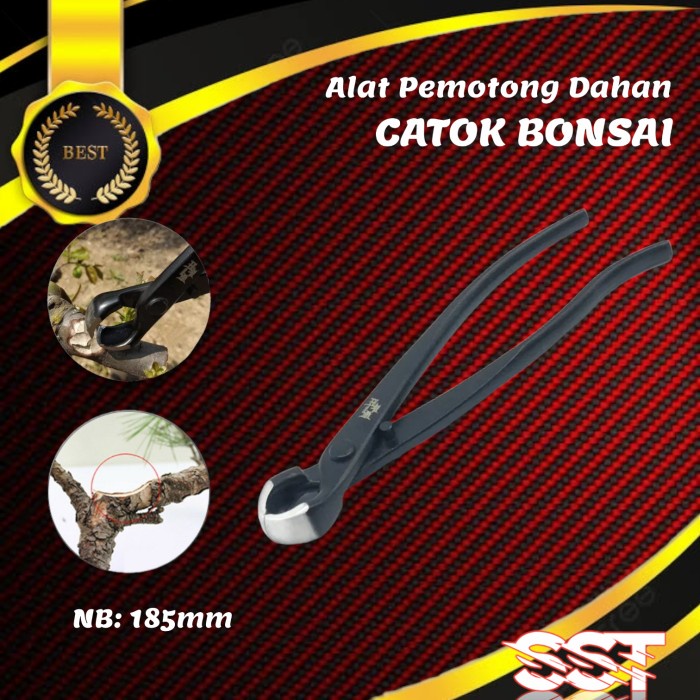 Tang Potong Tang Bonsai, Catok Cembung Anti Karat Bahan Carbon, 210Mm Hitam Import