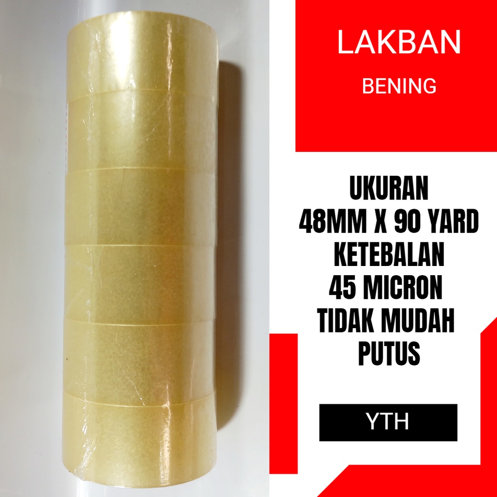 

LAKBAN BENING PER 1 PCS UKURAN 48MM X 90 YARD/82METER 45 MIC OPP ORIENTED POLYPROPYLENE